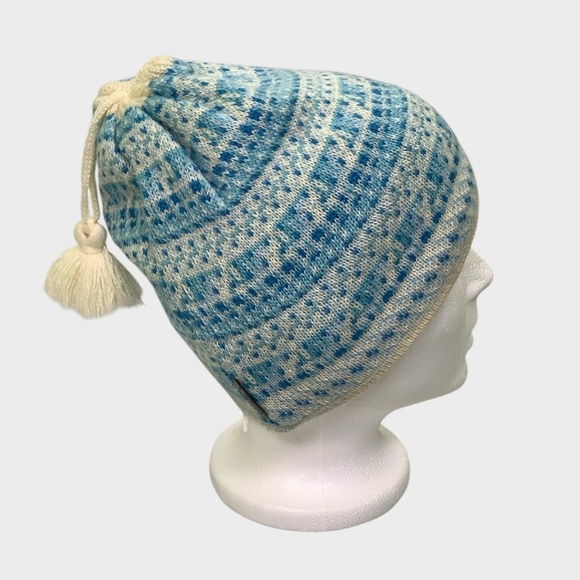 Columbia Wool Blend Tassel Beanie Fair Isle Pattern - Picture 2 of 10